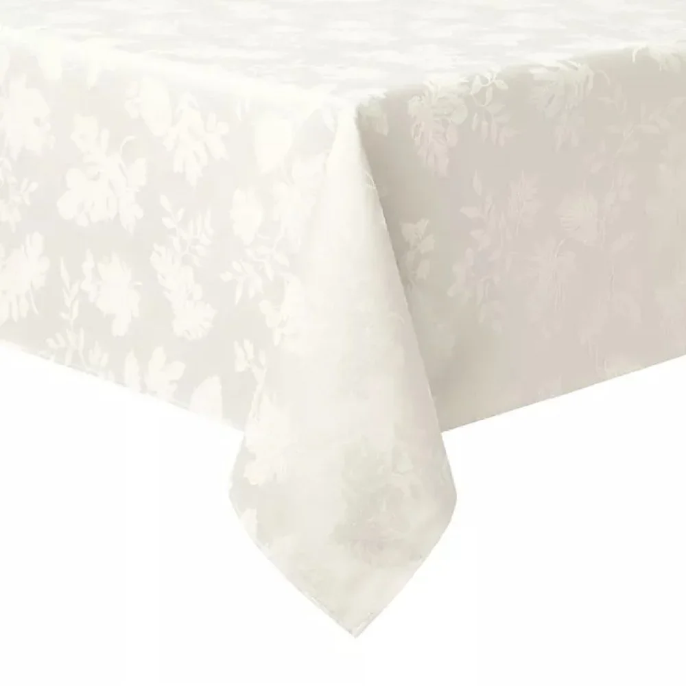 new Autumn Medley IVORY Damask Fabric 60x144 inch Tablecloth (Seats 12 to 14)